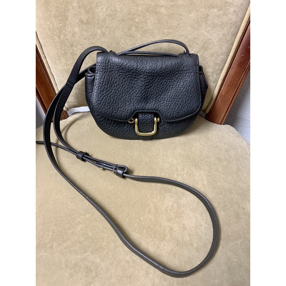 J.CREW Black Smooth LEATHER Crossbody Small‎ Purse Shoulder Bag